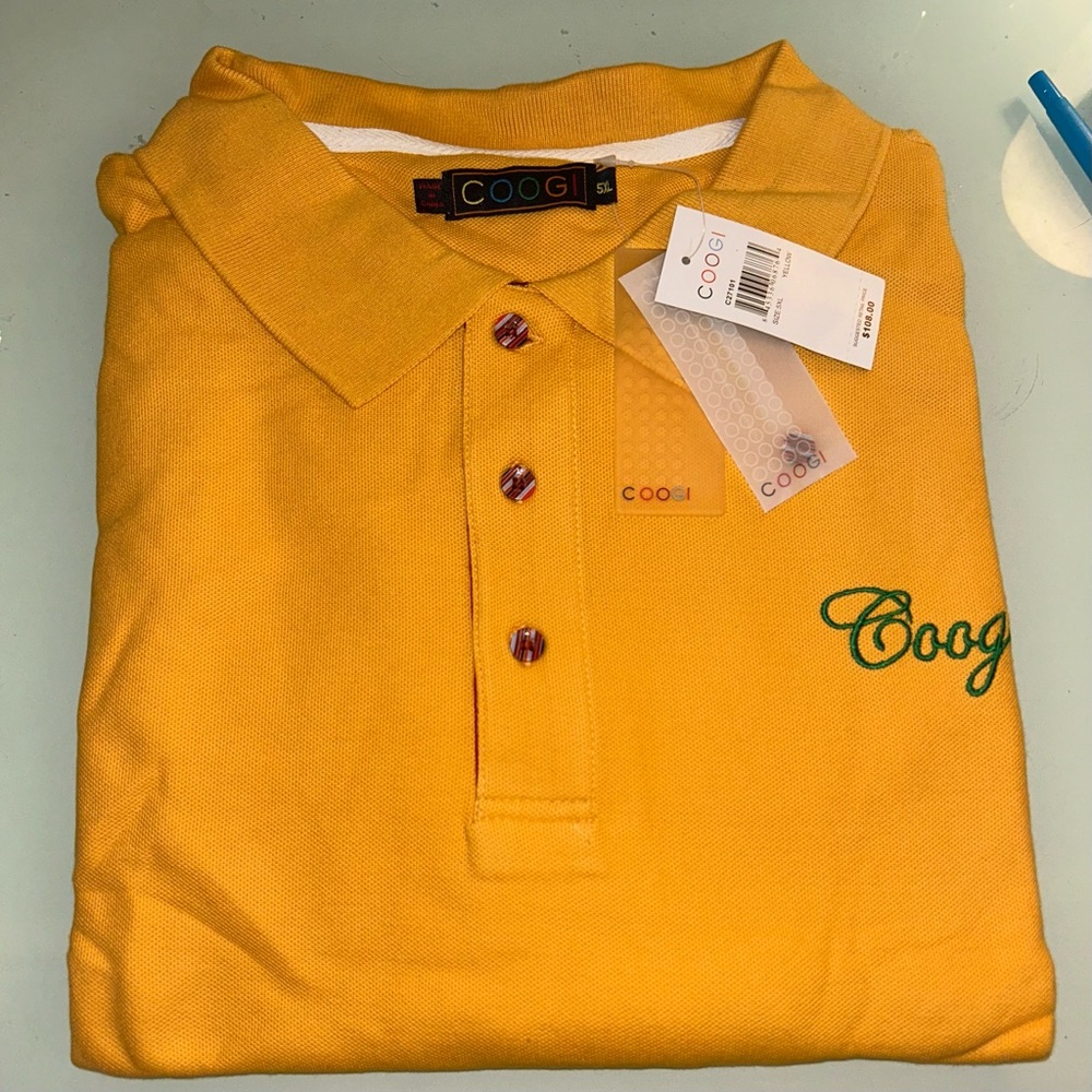 Coogi Yellow Polo Shirt, Brand New Condition